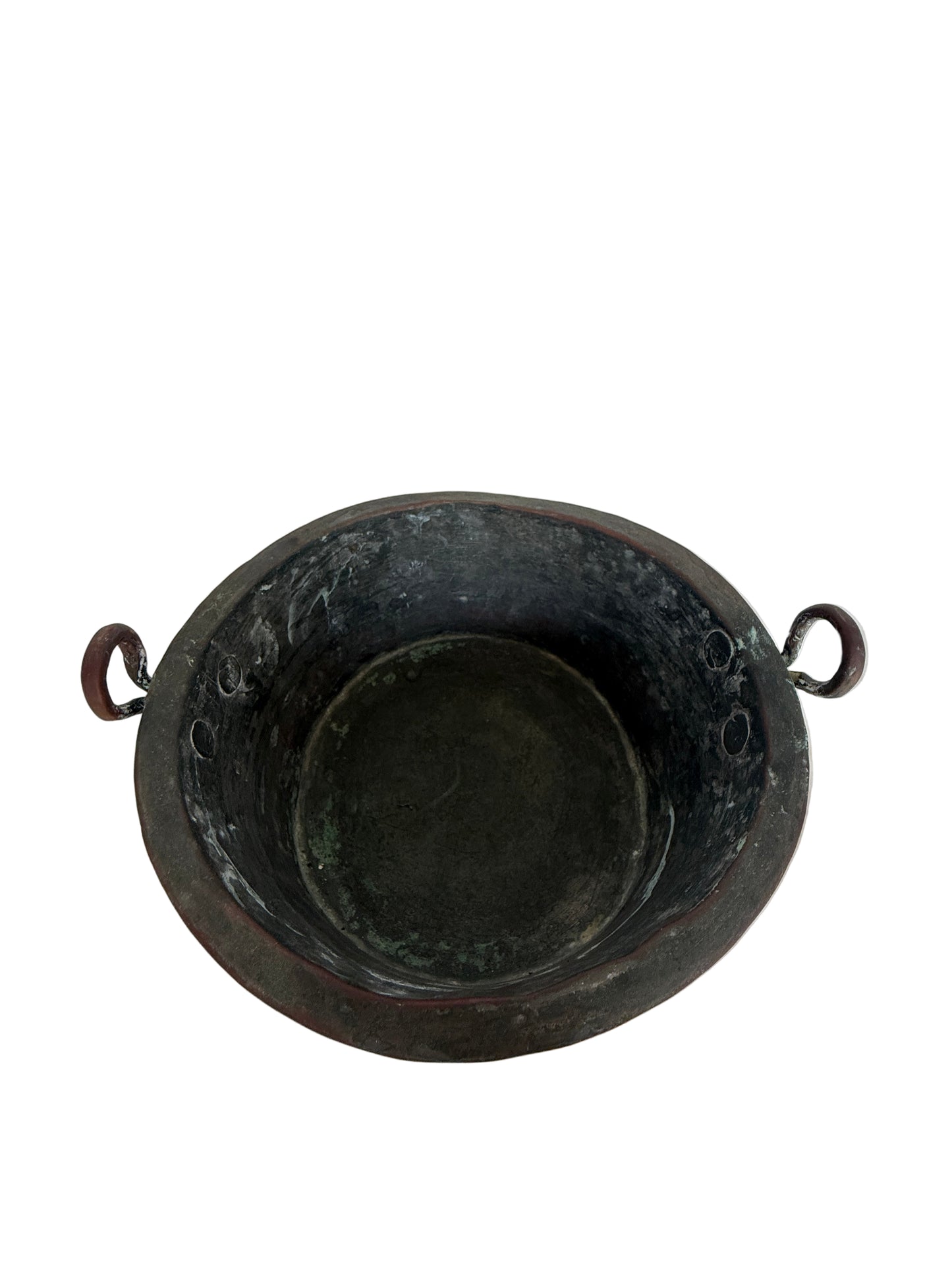 Hand-Hammered Copper Cauldron / Pot with Iron Handles
