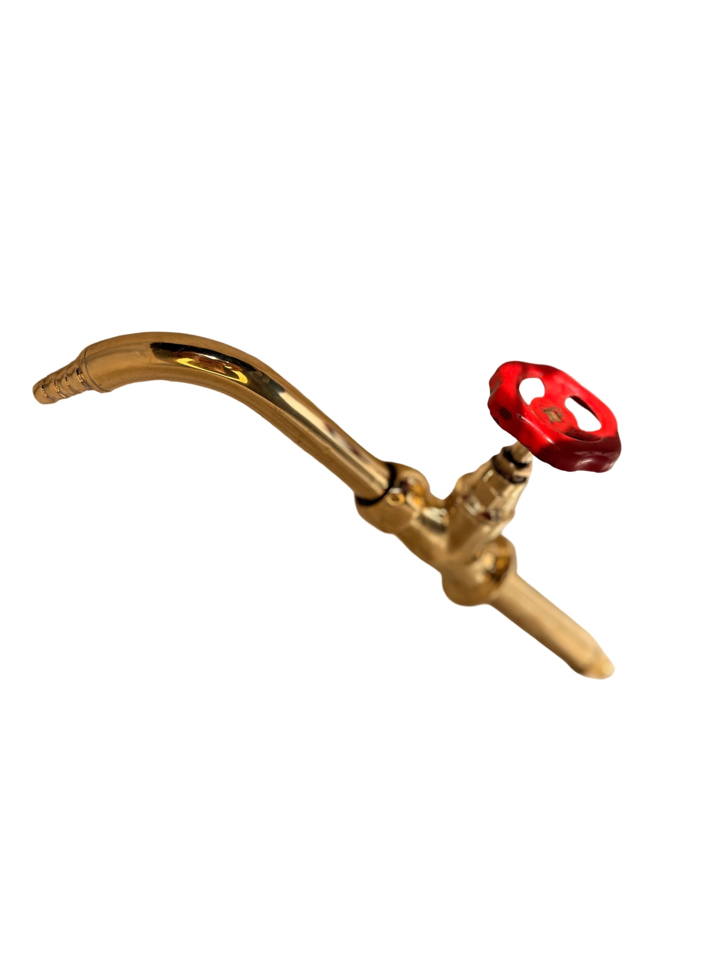 Brass Garden Tap with Red Handle