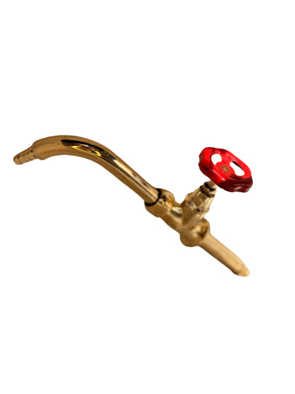 Brass Garden Tap with Red Handle