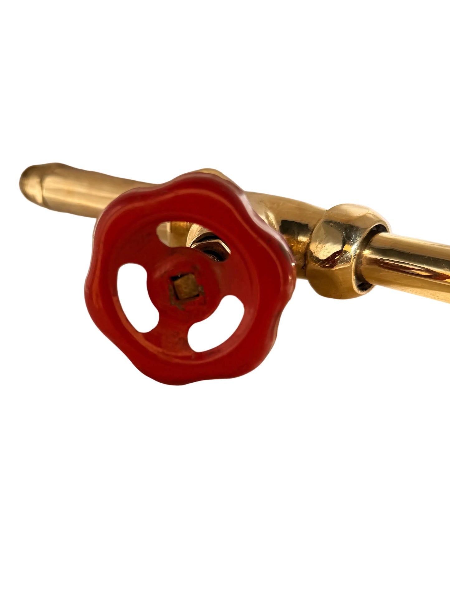 Brass Garden Tap with Red Handle