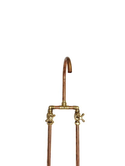 Solid Brass and Copper Freestanding bath mixer