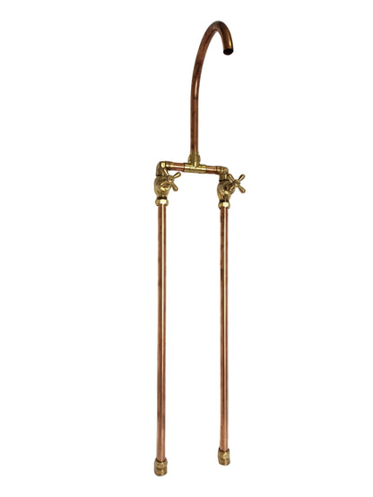 Solid Brass and Copper Freestanding bath mixer