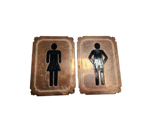 Copper Male & Female Restroom Symbol Plaque