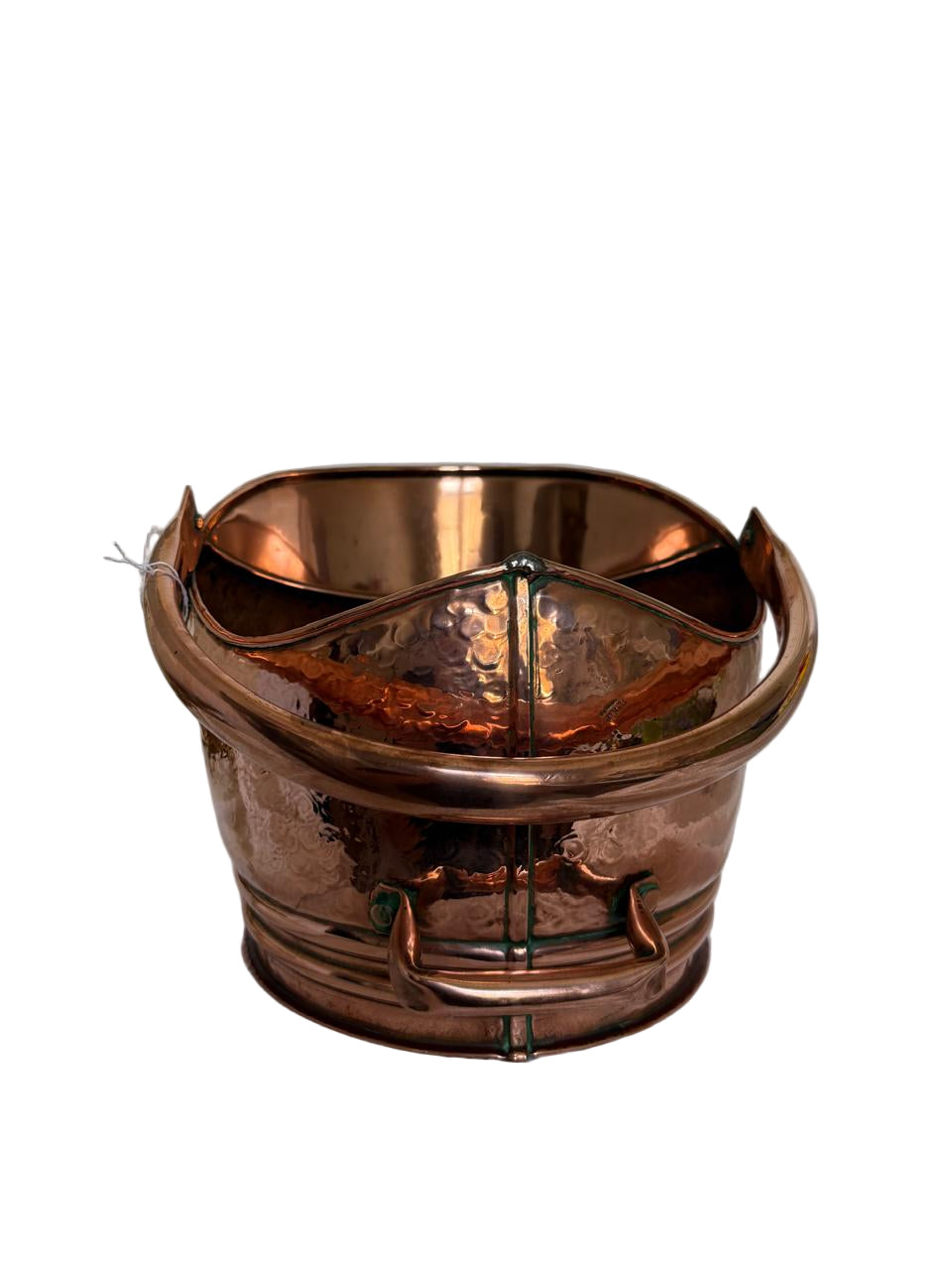 Vintage Hand-Hammered Copper Coal Scuttle