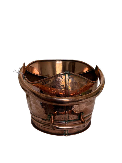 Vintage Hand-Hammered Copper Coal Scuttle